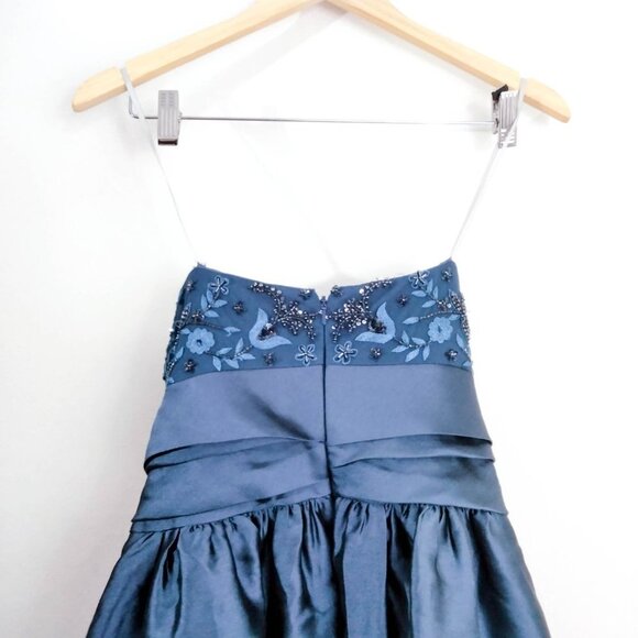 Marchesa Notte Strapless Navy Sequin Embellished Mikado Gown 6 - Picture 11 of 14